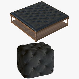 Coffee Table With Leather Ottoman