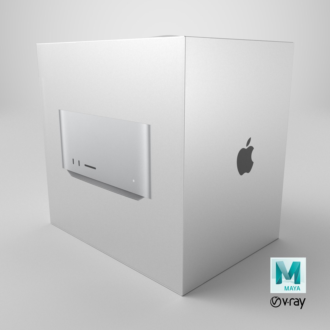Apple Mac Studio Packaging Box 3D model https://p.turbosquid.com/ts-thumb/Ny/YSXEl0/ef/stemcell_maya_vray_render/png/1715669355/1920x1080/fit_q87/cd42aba499c6716fd71aee3abb42c92554939370/stemcell_maya_vray_render.jpg
