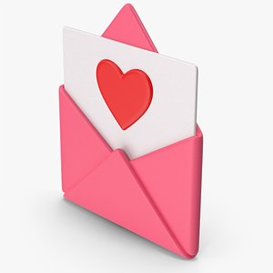 3D Cartoony Love Message model