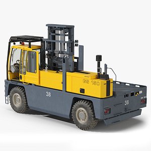 Baumann GS 150 Forklift Truck Side Loading Yellow Rigged for Maya