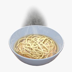 3D hot bowl noodle soup model