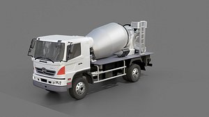 Hino Jumbo Ranger FM 320 Concrete Mixer Rigged BK 3D model