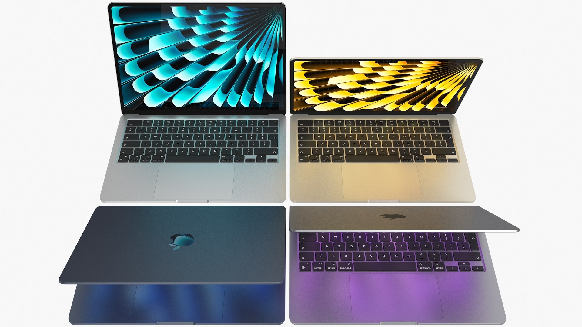 Apple MacBook Air 13 M3 2024 All Colors Rigged 3D Model Apple MacBook Air 13 M3 2024 All Colors Rigged 3D Model