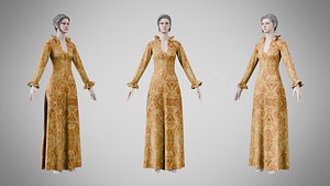 3D Dress 29 Amber Bloom Brocade
