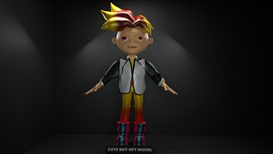 Cartoon boy 3d NFT model Stylized Character 3D