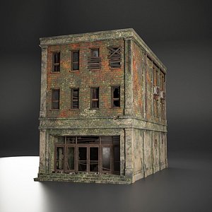 OLD ABANDONED POST APOCALYPSE BUILDING SURVIVAL 01 3D model