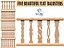 Five beautiful flat balusters