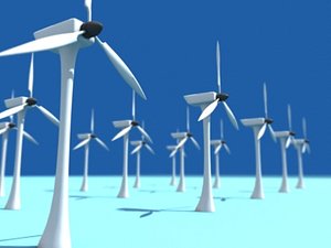 3d model windmill turbine park