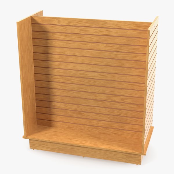 modelo 3d Slatwall Display Stand Light Wood TurboSquid 2076201