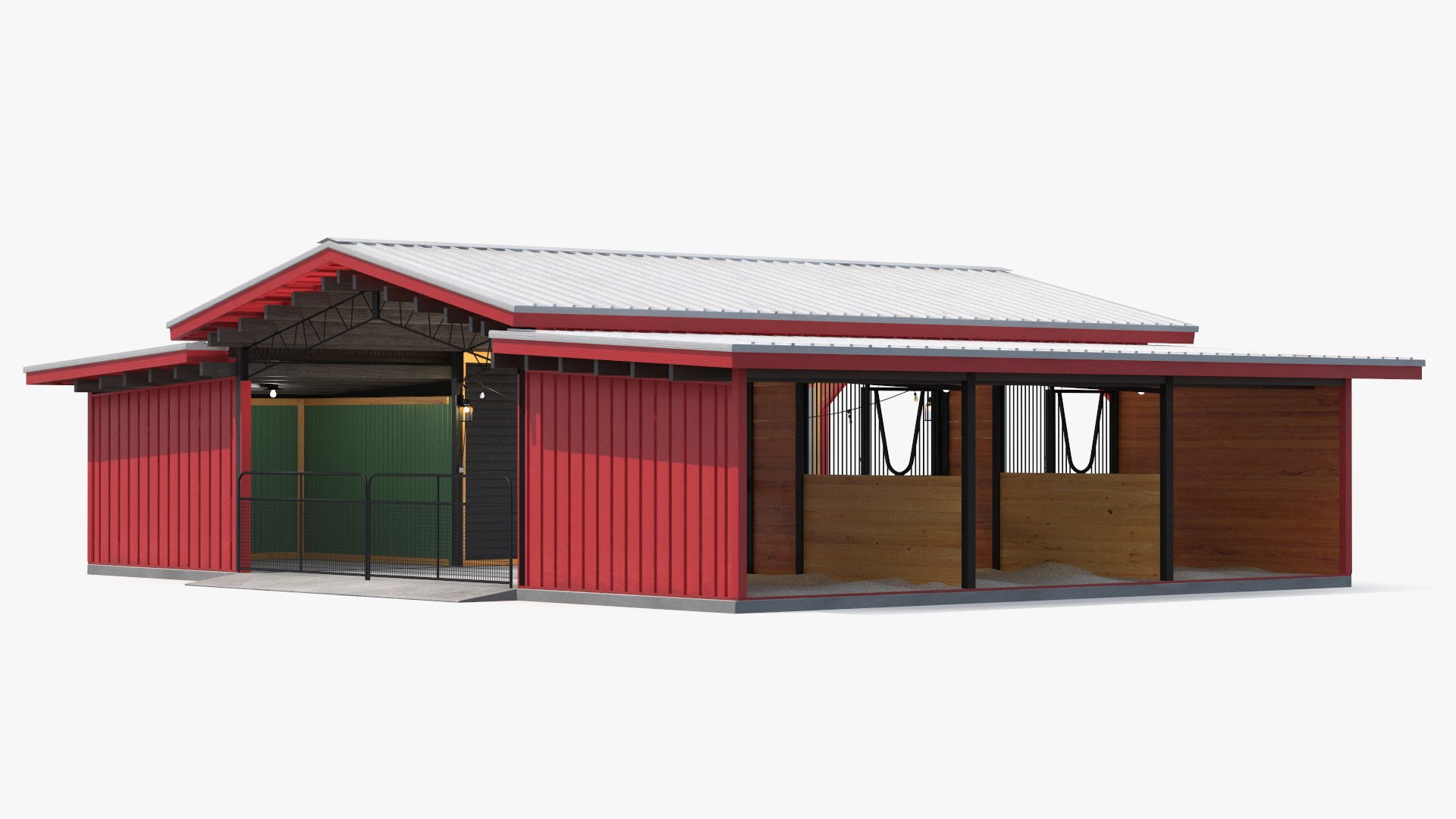 Horse Barn Red 3D model preview