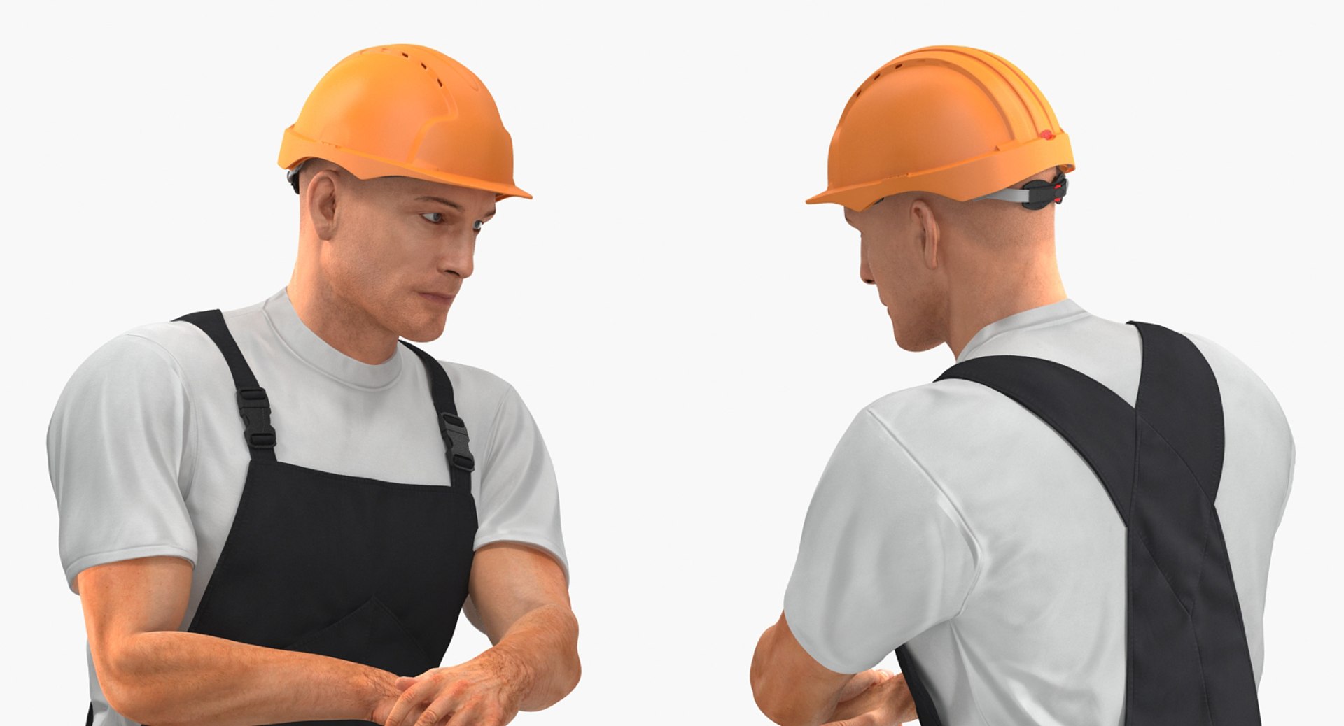 Construction Worker Stand Shovel 3D Model - TurboSquid 1276061