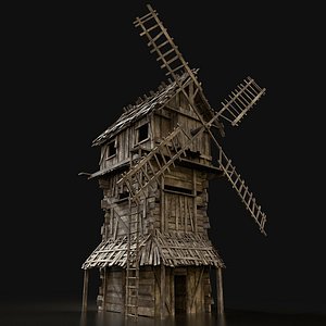 aaa wooden windmill building model