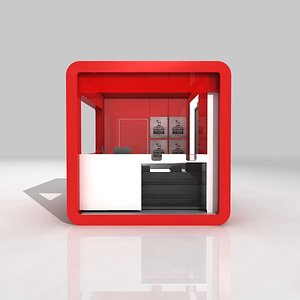 3D product display kiosk booth model