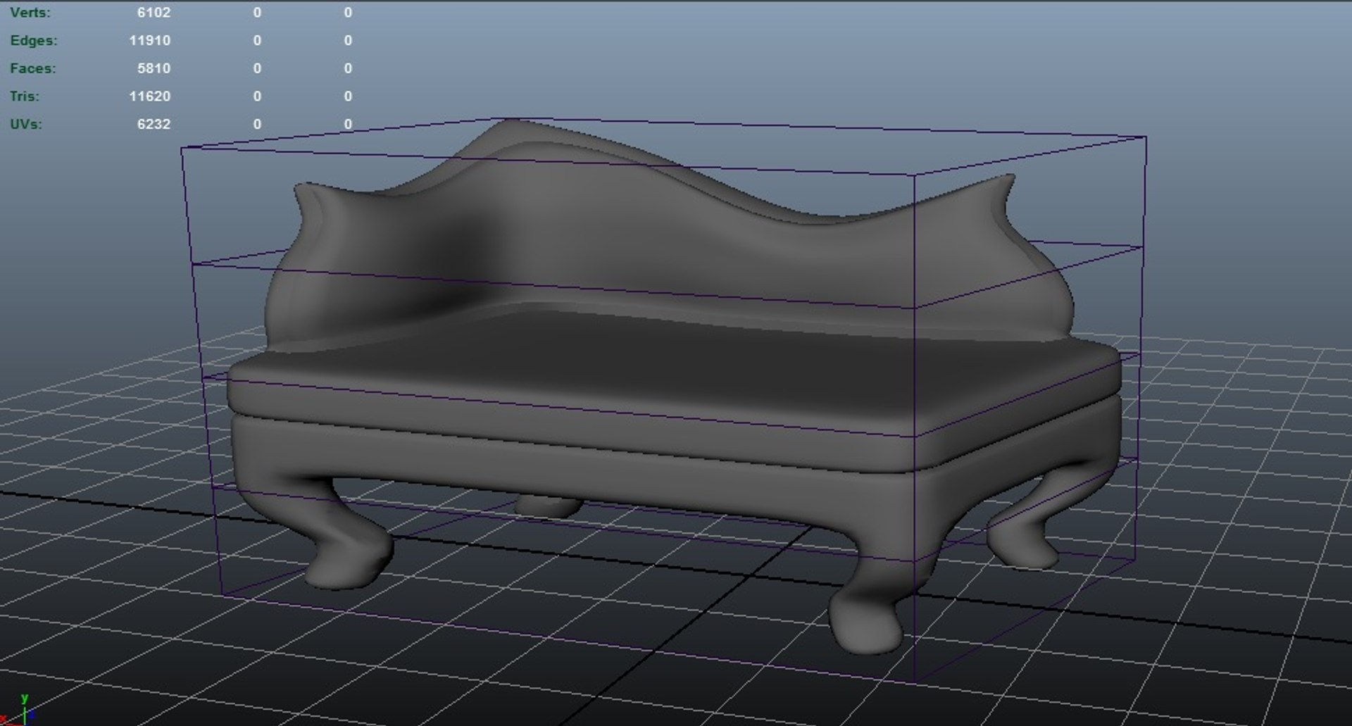 Free Couch Victorian 3d Model