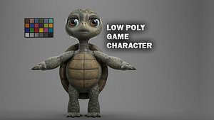TURTLE GAME READY CHARACTER LOW POLY RIGGED 3D model