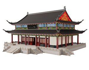 3D Japanese Temple Pavilion model
