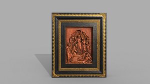 jesus wooden frame statue  hi poly 3D model