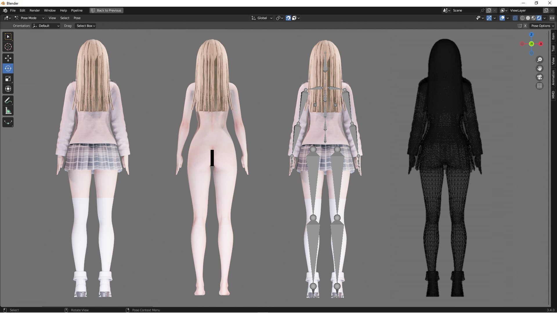 Casual Clothes 0019 - Rig - Unreal - Unity - Blender - Animated ...