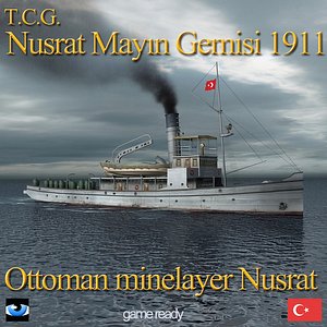 3d ottoman minelayer nusrat ship model