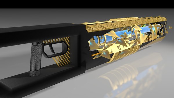 Arma do futuro para um jogo de computador. renderização 3d
