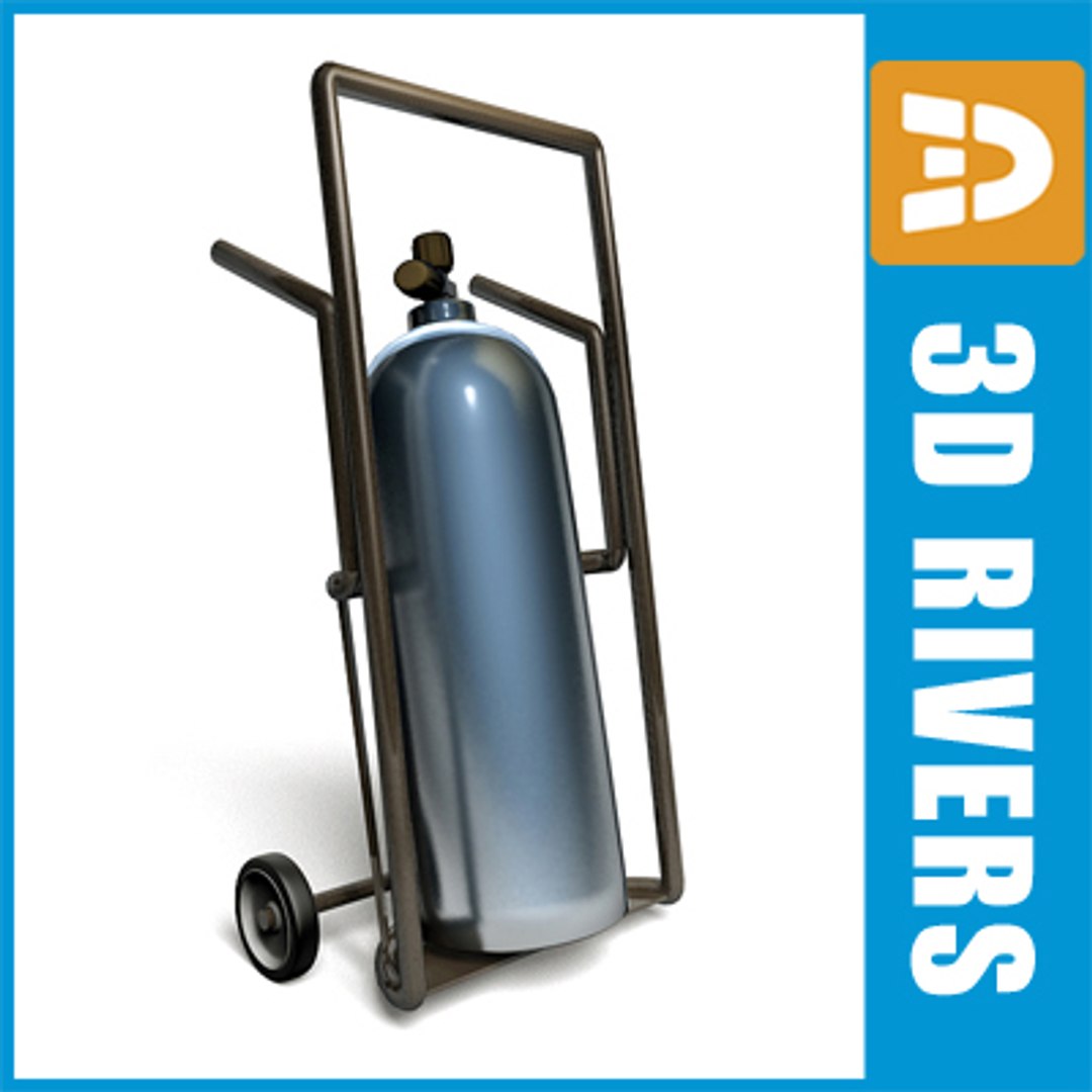 3d Model Airport Gas Cylinder Cart