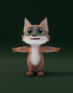 Cartoon Grey Fox Rigged 3D Model 3D model