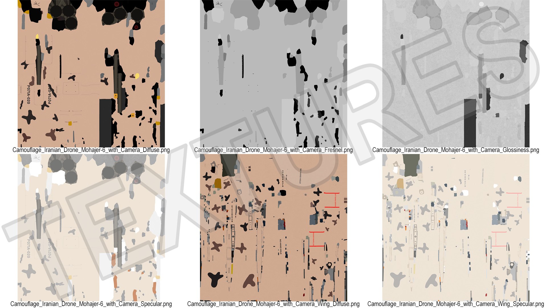 3D Camouflage Iranian Drone Mohajer-6 with Camera https://p.turbosquid.com/ts-thumb/Nz/avRGl5/Kq/camouflageiraniandronemohajer6withcameramb3dmodel023/jpg/1727847881/1920x1080/fit_q87/e73a40c20734ec42d8b8f11e134aaebdba756e8a/camouflageiraniandronemohajer6withcameramb3dmodel023.jpg