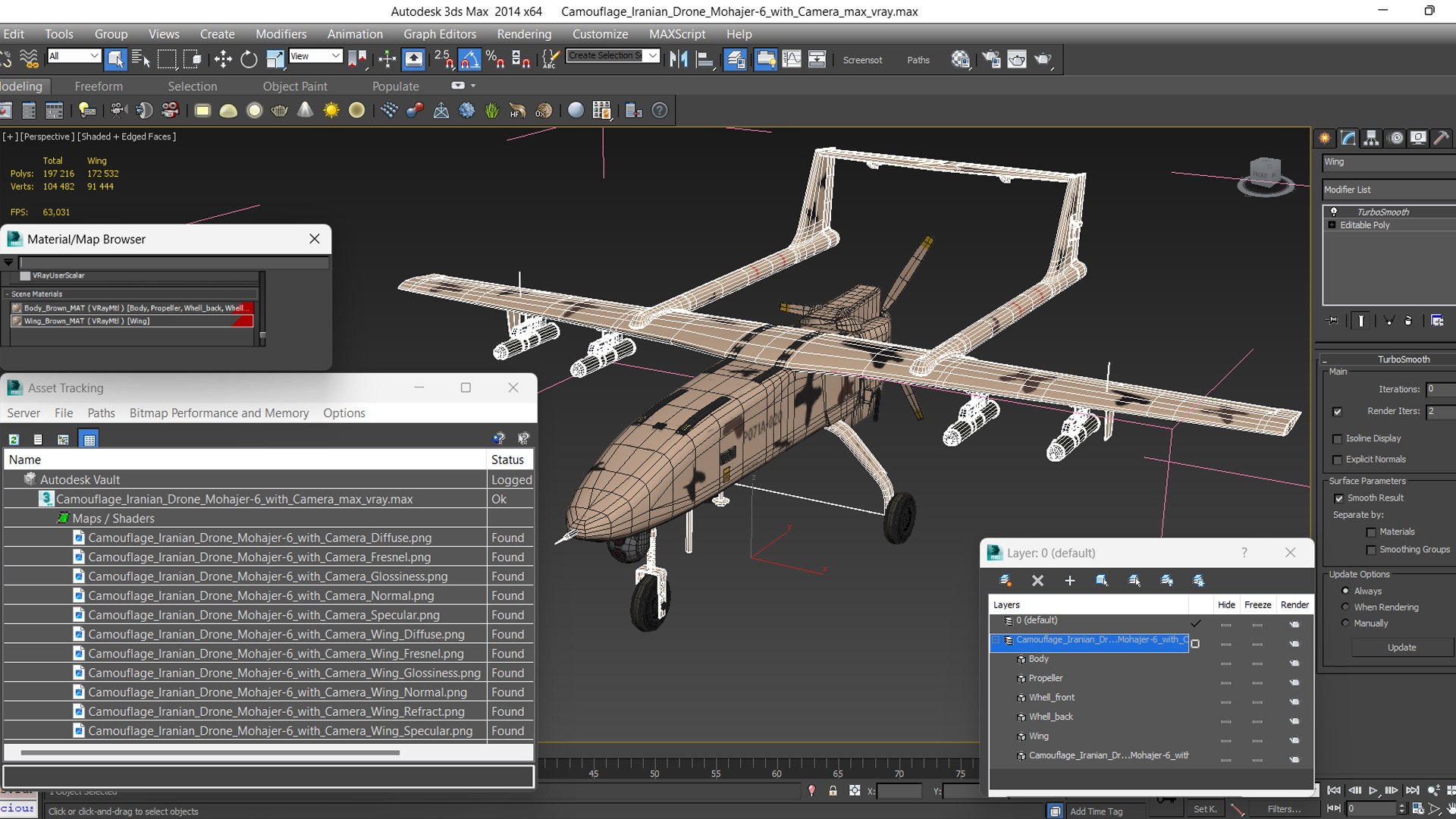 3D Camouflage Iranian Drone Mohajer-6 with Camera https://p.turbosquid.com/ts-thumb/Nz/avRGl5/WD/camouflageiraniandronemohajer6withcameramb3dmodel024/jpg/1727847886/1920x1080/fit_q87/7a5bdb8c61ada455ac9d4bdf25a49e12415ae963/camouflageiraniandronemohajer6withcameramb3dmodel024.jpg