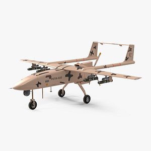 Camouflage Iranian Drone Mohajer-6 with Camera