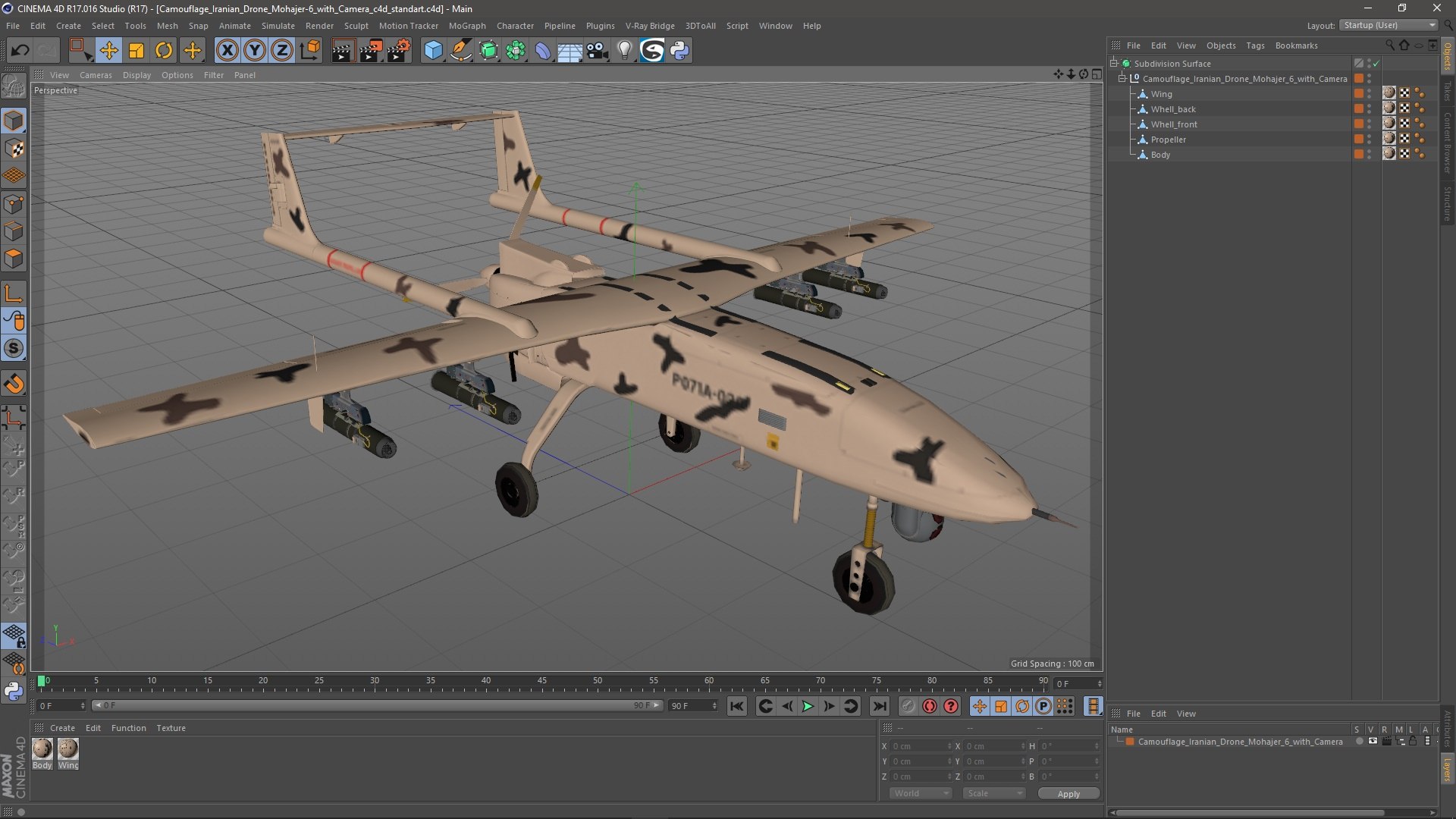 3D Camouflage Iranian Drone Mohajer-6 with Camera https://p.turbosquid.com/ts-thumb/Nz/avRGl5/kX/camouflageiraniandronemohajer6withcameramb3dmodel027/jpg/1727847897/1920x1080/fit_q87/2093644004062cf90340678f232fd66949cf6a1e/camouflageiraniandronemohajer6withcameramb3dmodel027.jpg