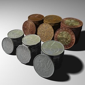 3d czech coins model