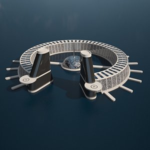 3D sci-fi building complex