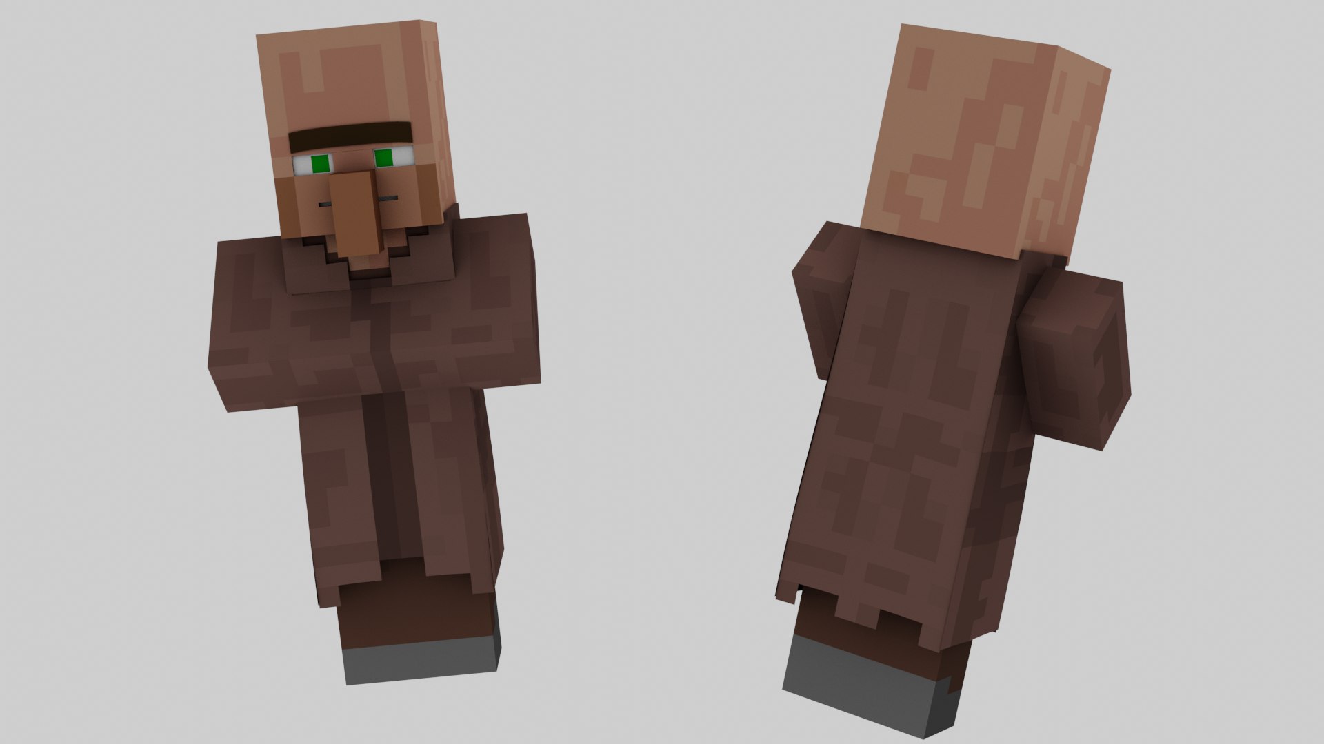 3d Model Rigged Minecraft Villager - Turbosquid 1858478