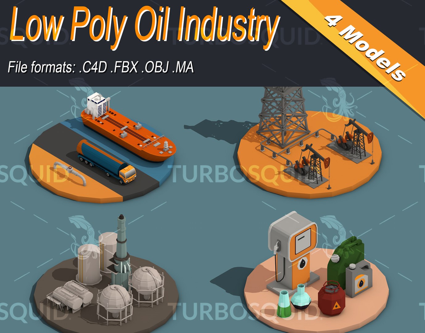 Low Poly Oil Industry Isometric Low-poly 3D model model - TurboSquid ...