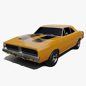 American Muscle Car Two-Tone Animation and Game-Ready