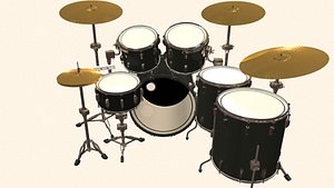 6 piece drum kit 3d max
