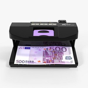 Ultraviolet Counterfeit Detector and 500 Euro