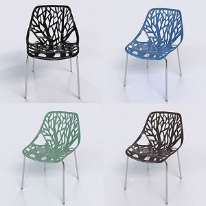 3D urbanmod modern chairs stackable model