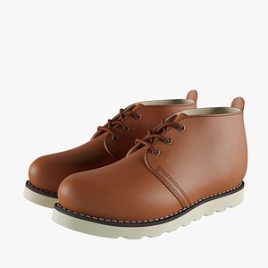 3D chukka work boots model