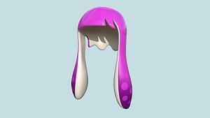 Inkling Hair 02 Pink - Splatoon Character Design 3D