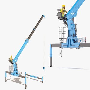 Mobile Telescopic Crane with Operator 3D model