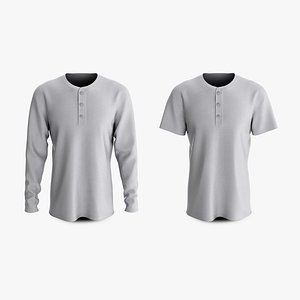 Male T-Shirt Dropped Shoulder Henley Collar Collection