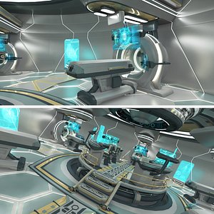 scifi futuristic labratory control 3D model