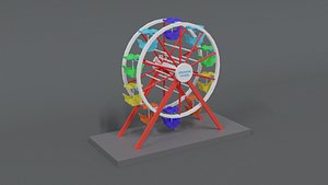 3D luna park ferris wheel model