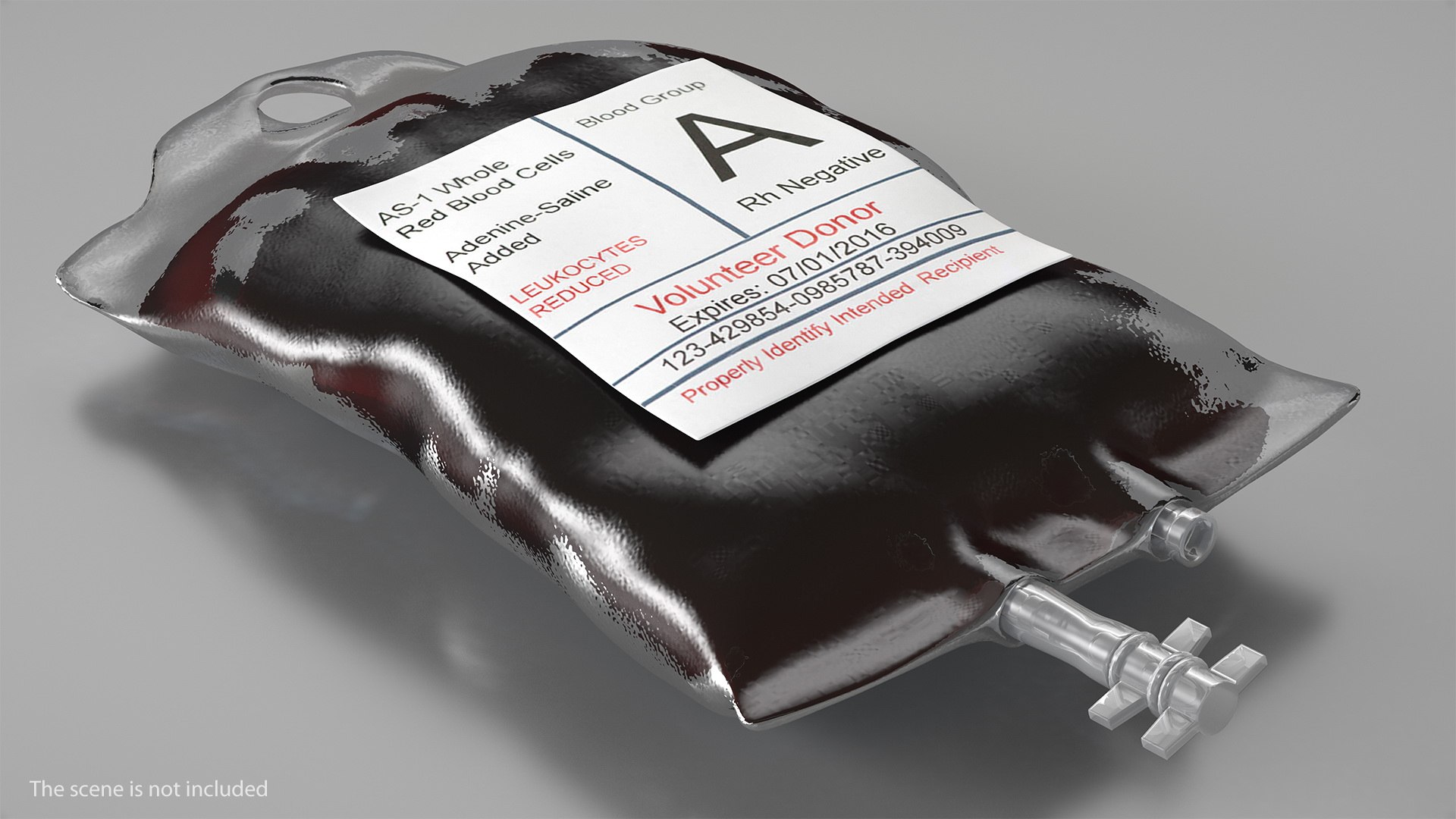 IV Blood Bag 3D model preview