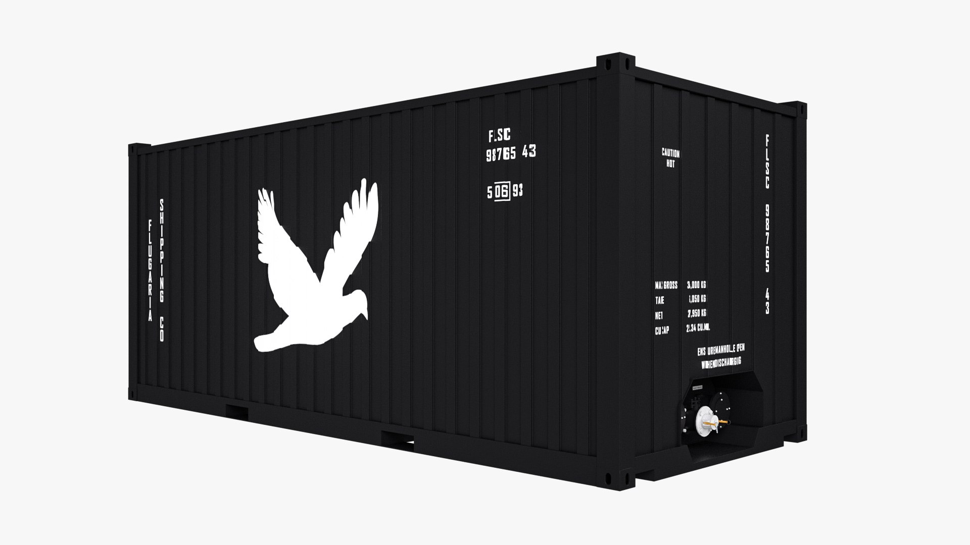 20 ft Bitumen Box Container 3D - TurboSquid 1828447