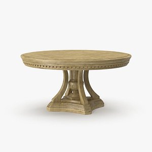 3D Light Wood Round Table