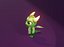 Animated Cartoon Baby Dragon 3d Model Green