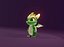 Animated Cartoon Baby Dragon 3d Model Green