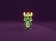 Animated Cartoon Baby Dragon 3d Model Green